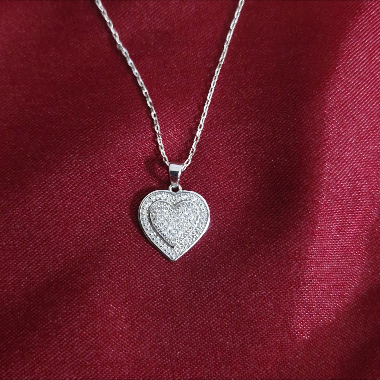 Heart-Shaped Lab-Grown Diamond Pendant Necklace in Sterling Silver