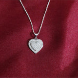 Heart-Shaped Lab-Grown Diamond Pendant Necklace in Sterling Silver