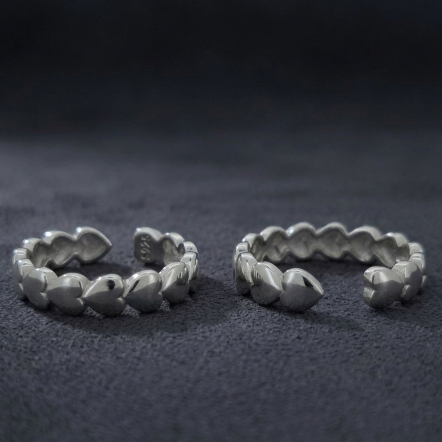 Heart Bead Design 925 Sterling Silver Toe Ring