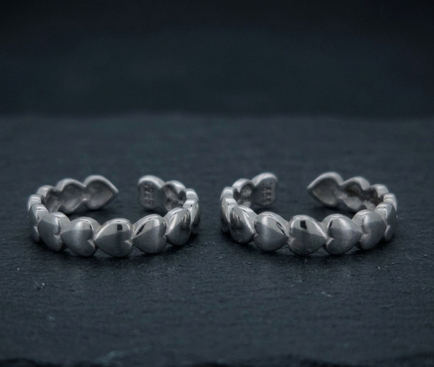 Heart Bead Design 925 Sterling Silver Toe Ring