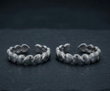 925 Sterling Silver Heart Toe Rings