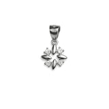 925 Sterling Silver Openwork Floral Pendant with Cubic Zirconia