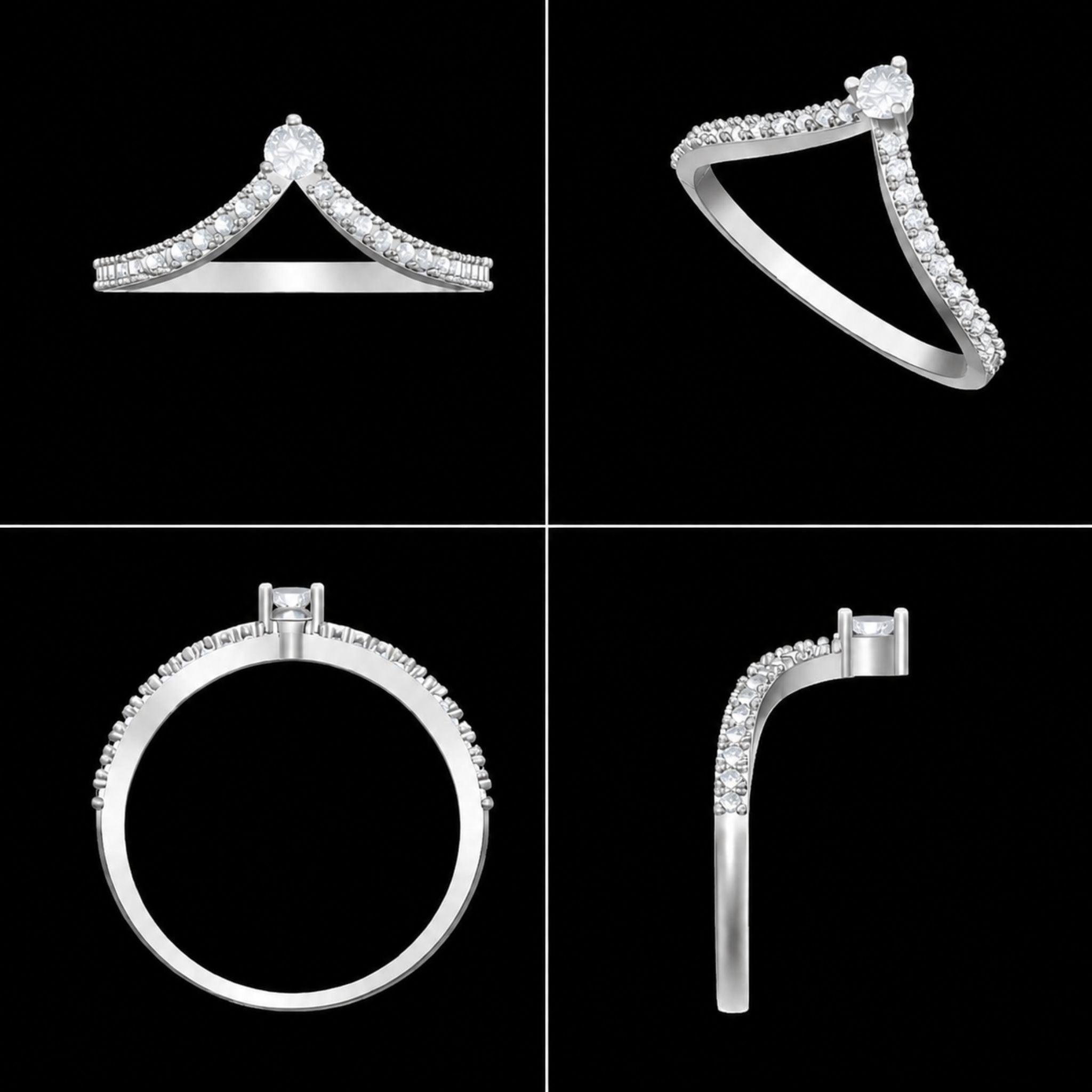 Infinity Curve Lab-Grown Diamond Ring in 925 Sterling Silver