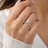 Infinity Curve Lab-Grown Diamond Ring in 925 Sterling Silver