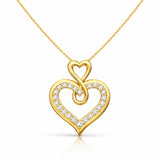 Infinity Heart Lab-Grown Diamond Pendant in 925 Sterling Silver