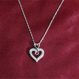 Infinity Heart Lab-Grown Diamond Pendant in 925 Sterling Silver