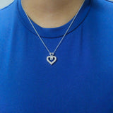 Infinity Heart Lab-Grown Diamond Pendant in 925 Sterling Silver