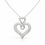 Infinity Heart Lab-Grown Diamond Pendant in 925 Sterling Silver with Chain