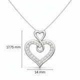 Infinity Heart Lab-Grown Diamond Pendant in 925 Sterling Silver with Chain