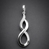 Infinity Twist Lab-Grown Diamond Pendant in Sterling Silver