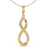 Infinity Twist Lab-Grown Diamond Pendant in Sterling Silver with Chain