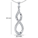 Infinity Twist Lab-Grown Diamond Pendant in Sterling Silver with Chain