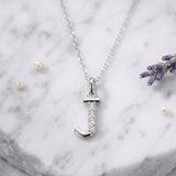 925 Sterling Silver Initial J Necklace With cubic Zirconia
