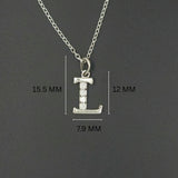 925 Sterling Silver Initial L Necklace With cubic Zirconia