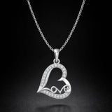 Love Script Heart Lab-Grown Diamond Pendant in 925 Sterling Silver