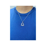 Love Script Heart Lab-Grown Diamond Pendant in 925 Sterling Silver