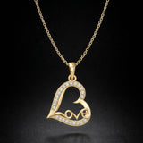 Love Script Heart Lab-Grown Diamond Pendant in 925 Sterling Silver with Chain