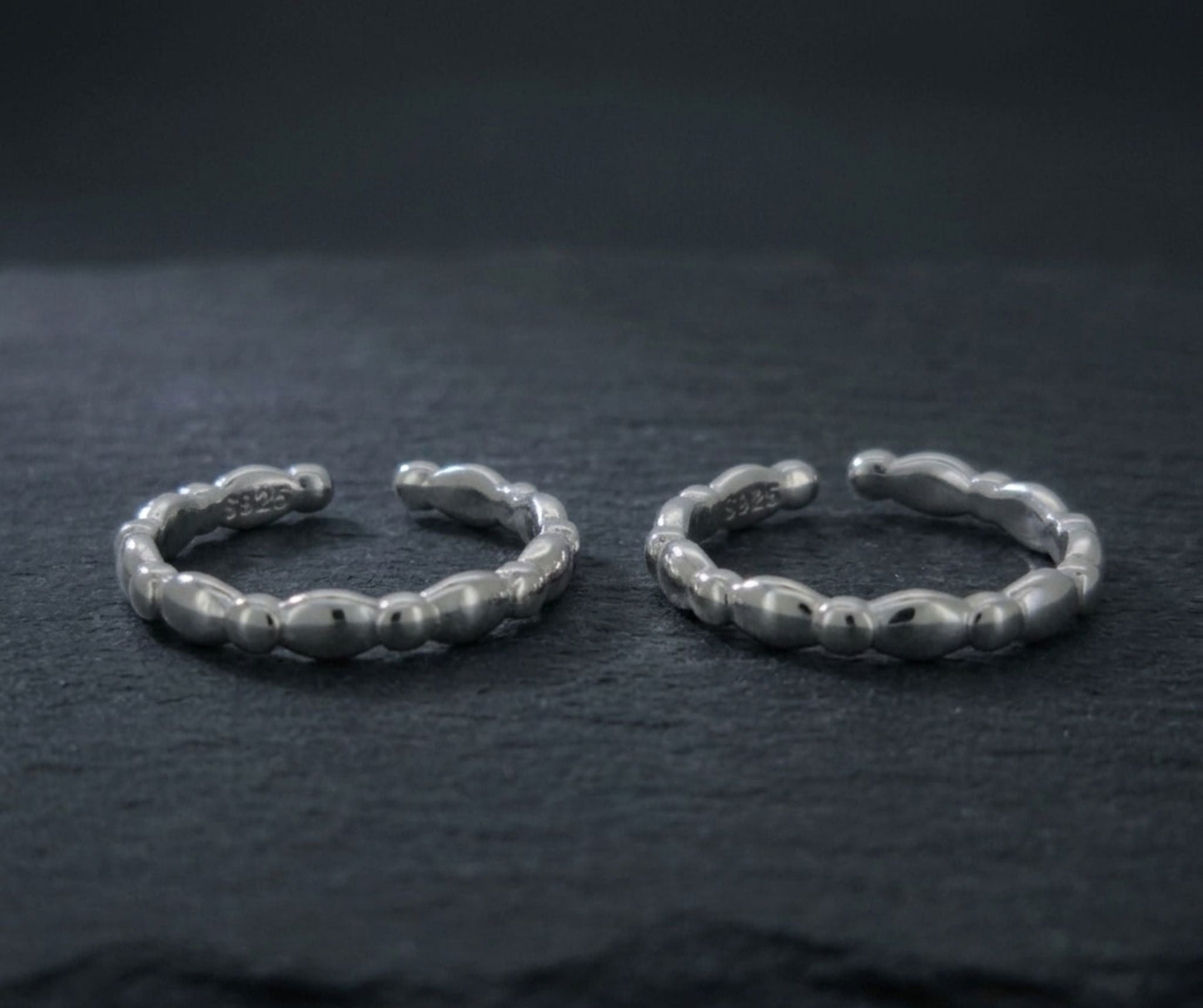 Minimal Beaded 925 Sterling Silver Toe Ring
