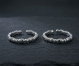 Minimal Beaded 925 Sterling Silver Toe Ring