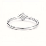 Minimalist Chevron Sterling Silver Ring with Cubic Zirconia