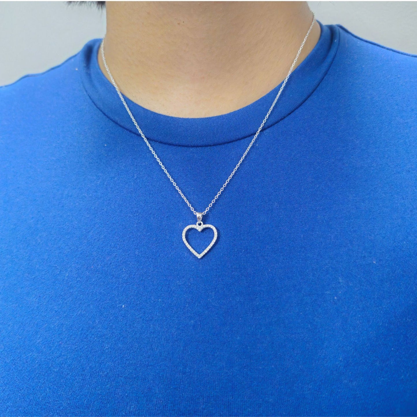 Minimalist Heart-Shaped Lab-Grown Diamond Pendant in 925 Silver