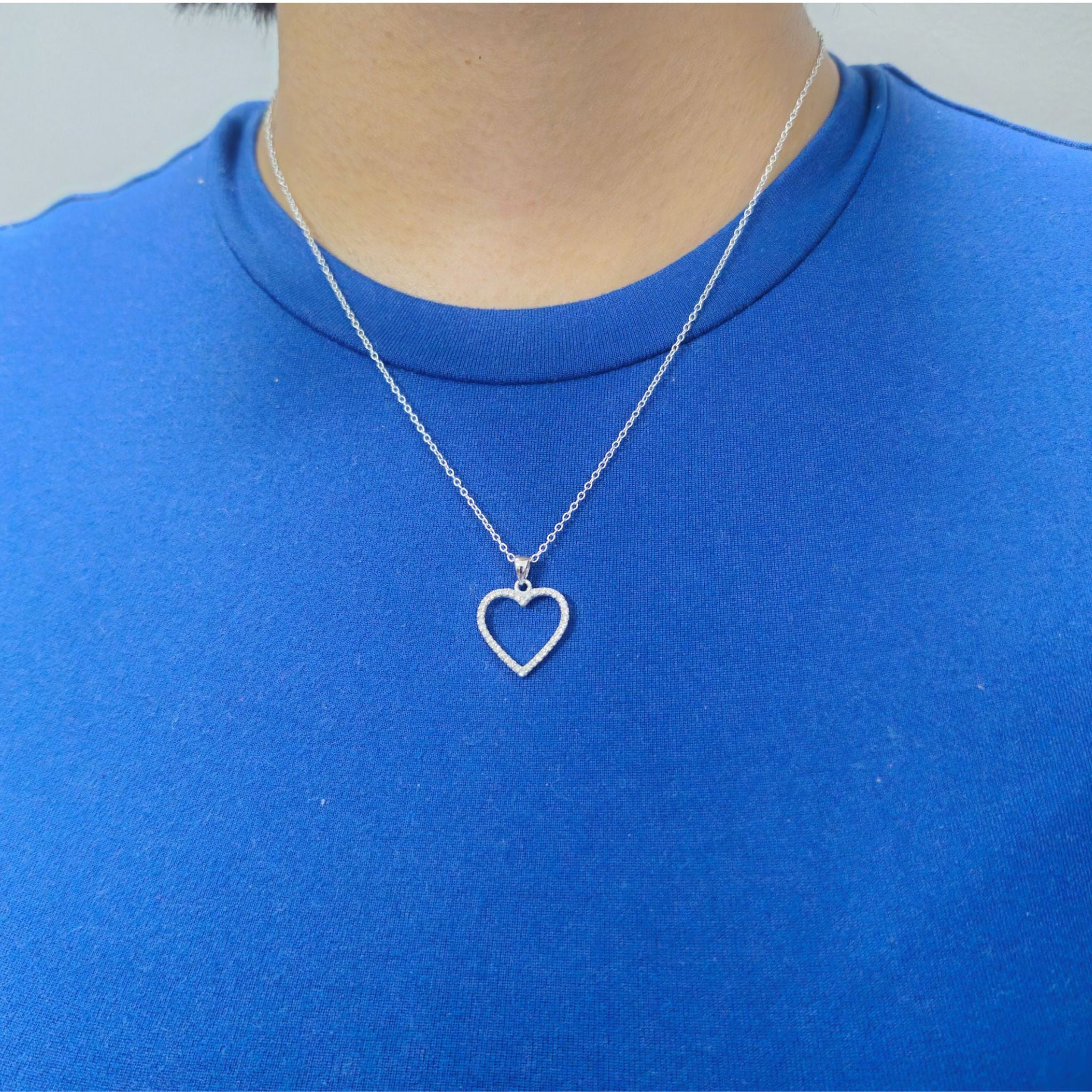 Minimalist Heart-Shaped Lab-Grown Diamond Pendant in 925 Silver
