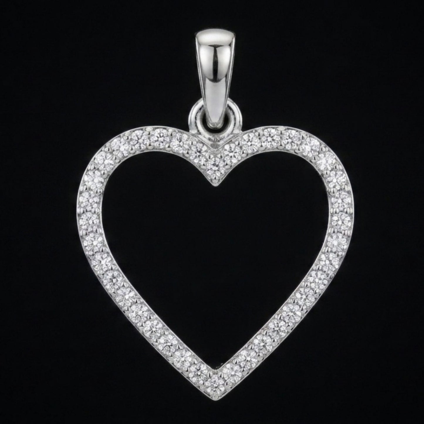 Minimalist Heart-Shaped Lab-Grown Diamond Pendant in 925 Silver with Chain