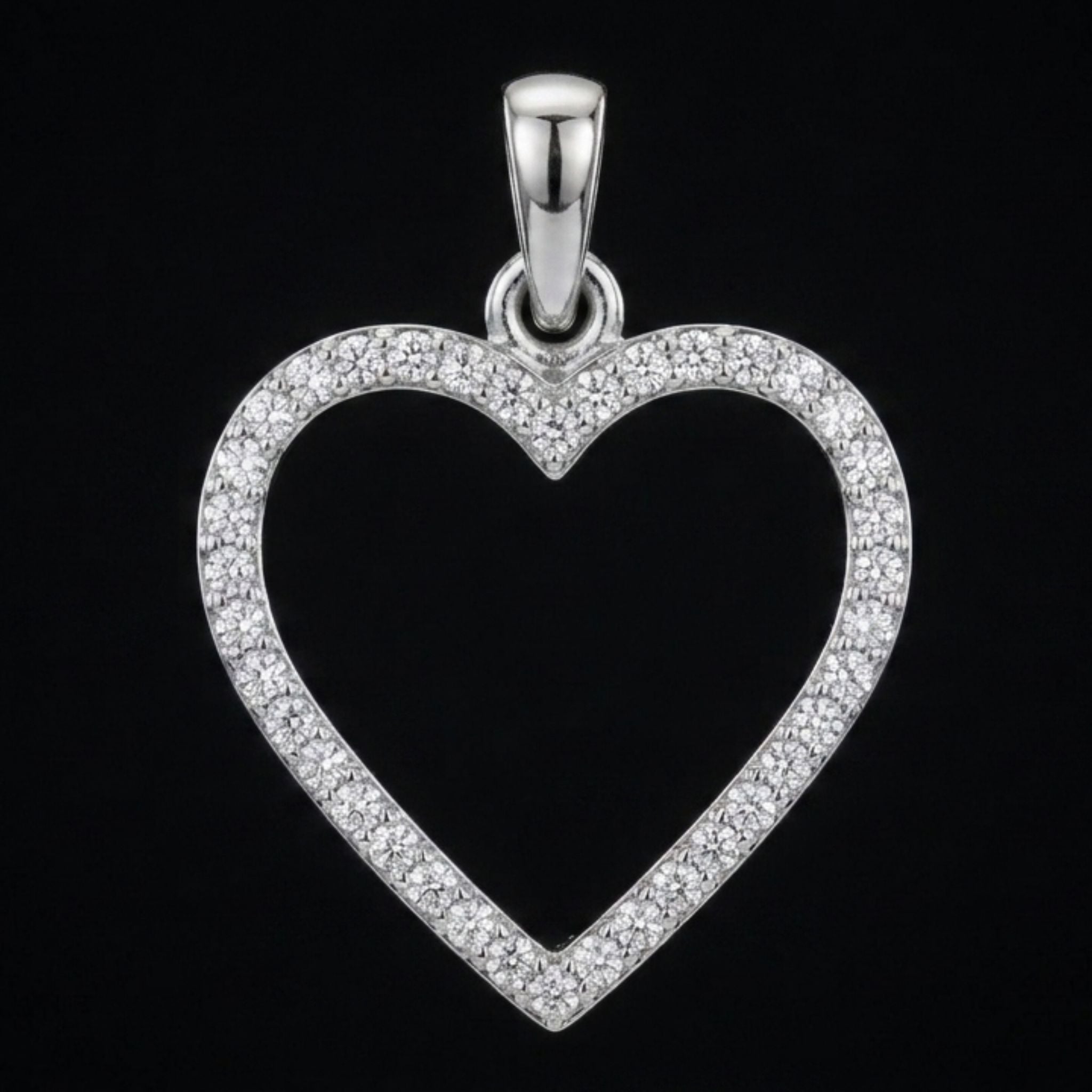 Minimalist Heart-Shaped Lab-Grown Diamond Pendant in 925 Silver with Chain