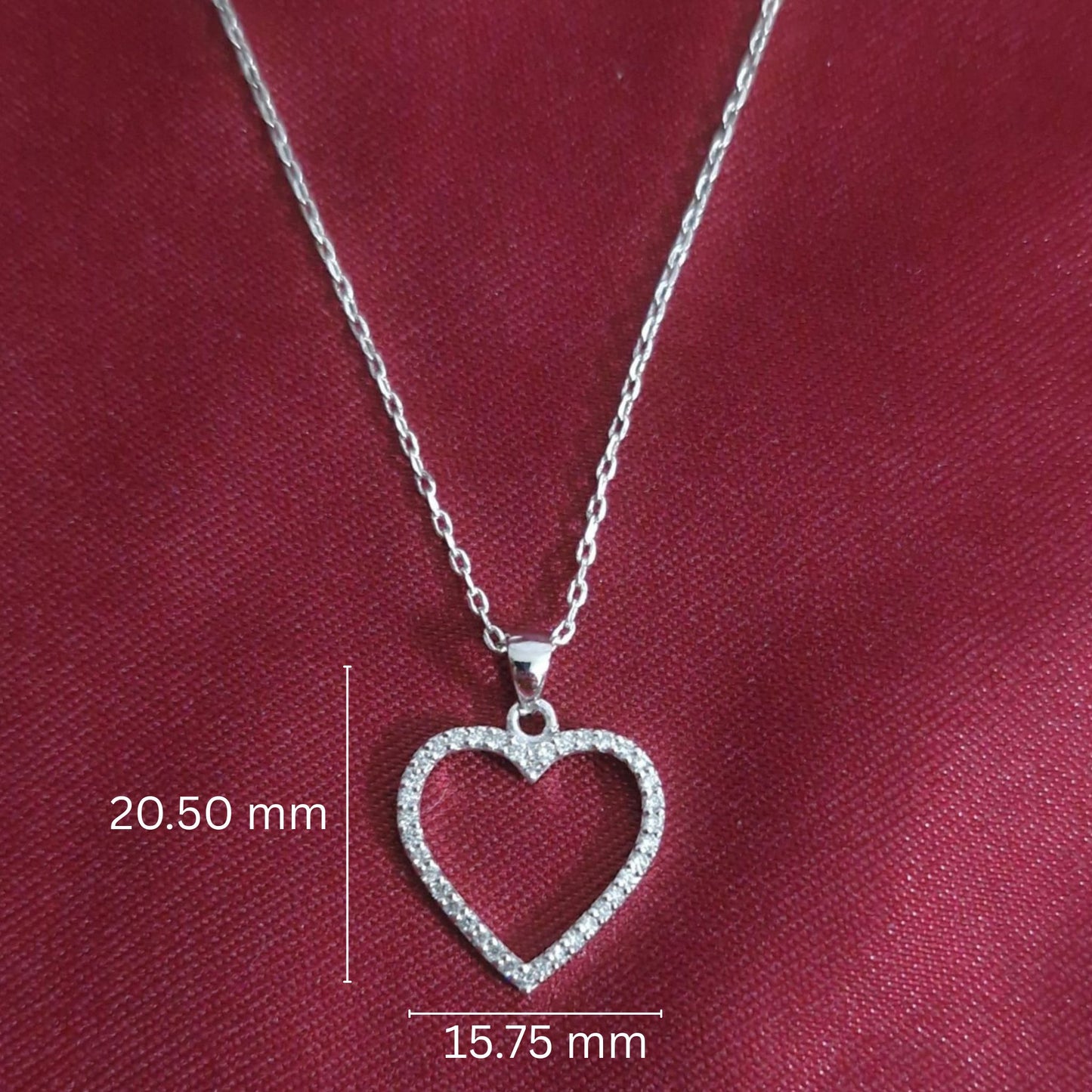 Minimalist Heart-Shaped Lab-Grown Diamond Pendant in 925 Silver with Chain
