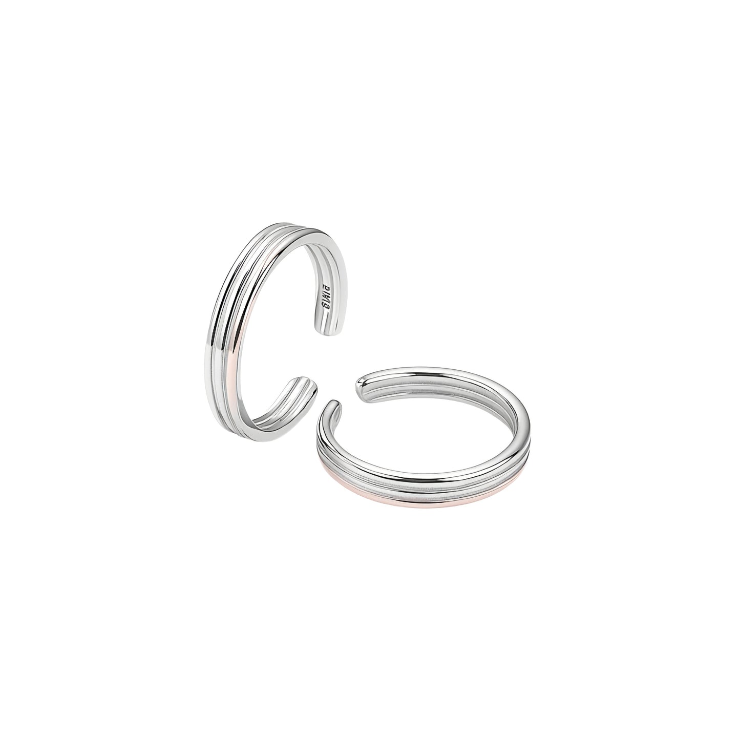 925 Sterling Silver Adjustable Minimalist Crown Design Toe Rings