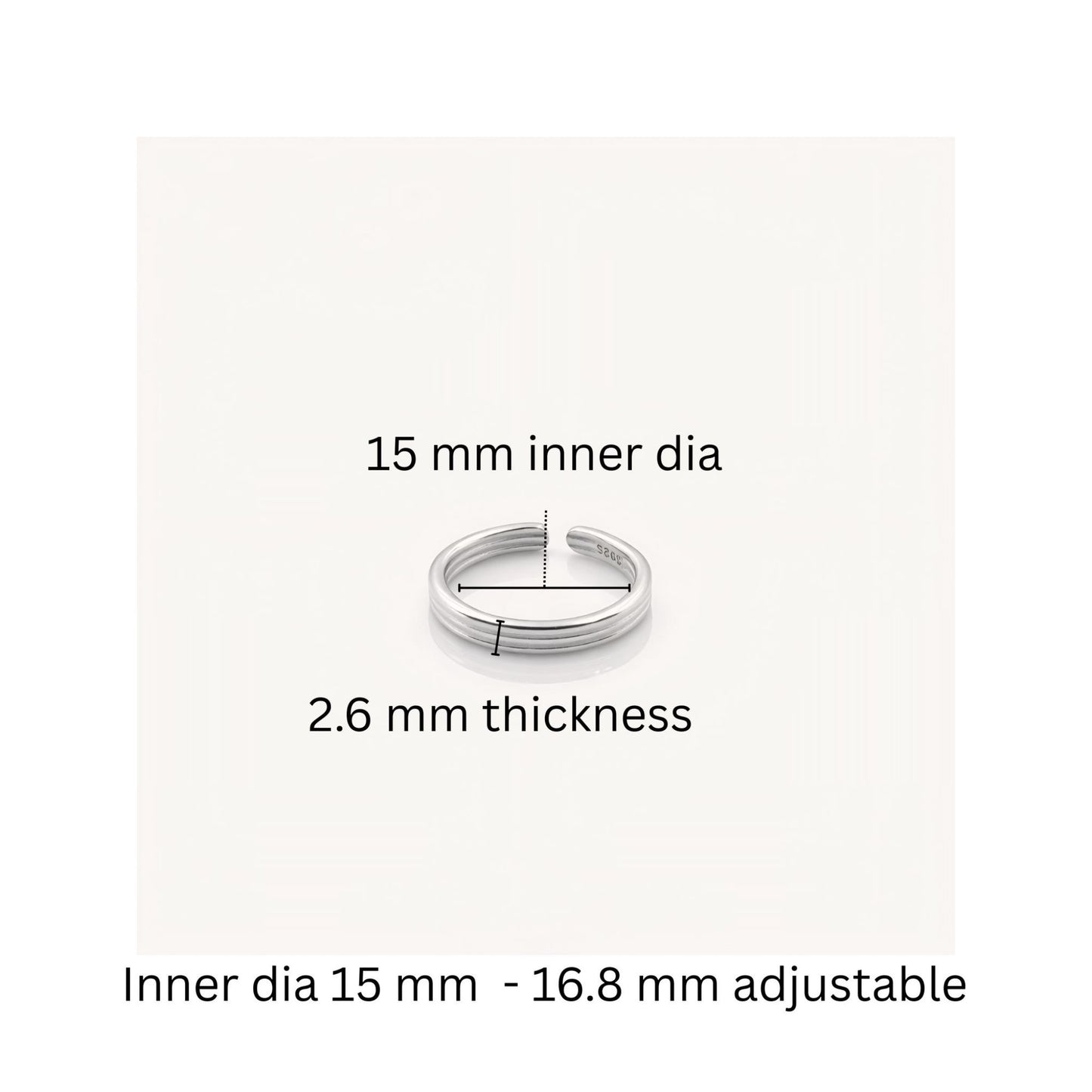 925 Sterling Silver Adjustable Minimalist Crown Design Toe Rings