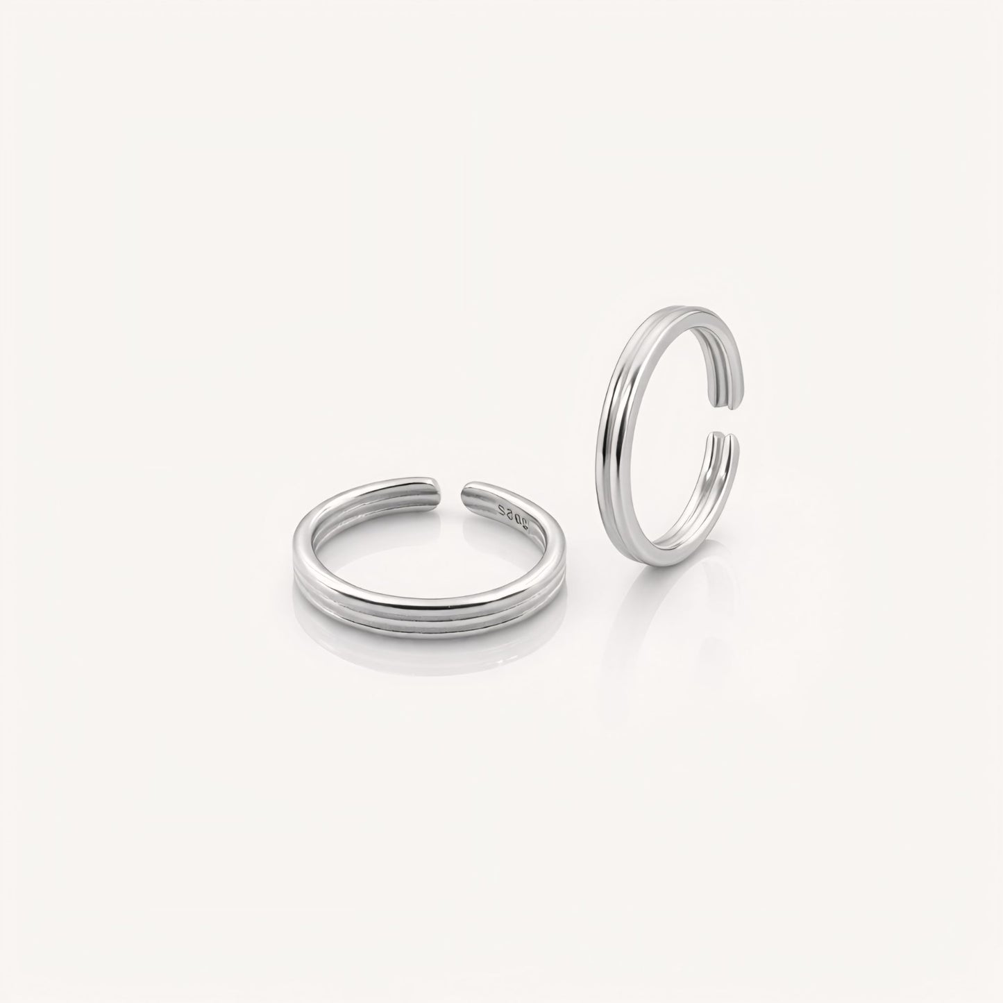 925 Sterling Silver Adjustable Minimalist Crown Design Toe Rings