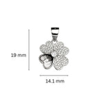 925 Sterling Silver Four-Leaf Clover Pendant with Cubic Zirconia