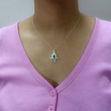 925 Sterling Silver Om, Krishna Flute & Peacock Feather Pendant with Enamel Detailing