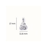 925 Sterling Silver Spiral Blade Pendant with Cubic Zirconia