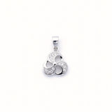 925 Sterling Silver Spiral Blade Pendant with Cubic Zirconia
