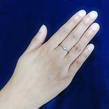 925 Sterling Silver Floating Clover Bezel Ring with Cubic Zirconia