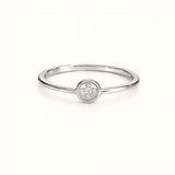 925 Sterling Silver Floating Clover Bezel Ring with Cubic Zirconia
