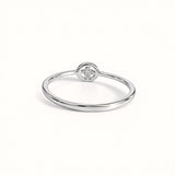 925 Sterling Silver Floating Clover Bezel Ring with Cubic Zirconia