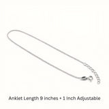 925 Sterling Silver Minimalist Link Anklet