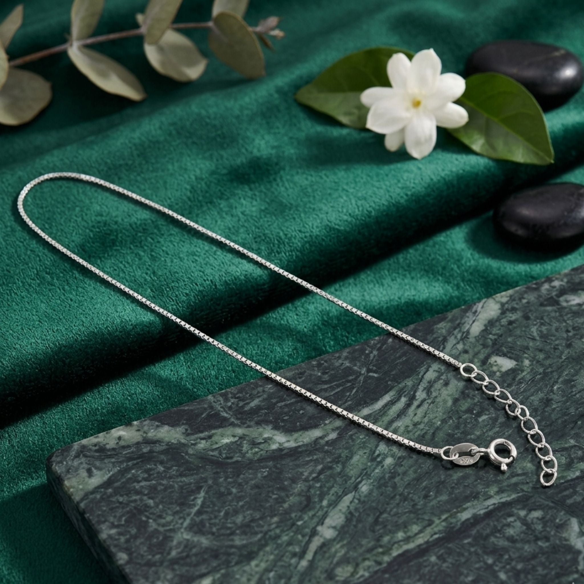 925 Sterling Silver Minimalist Link Anklet