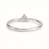 925 Sterling Silver Geometric Triangle Ring with Cubic Zirconia