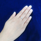 925 Sterling Silver Geometric Triangle Ring with Cubic Zirconia