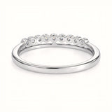 925 Sterling Silver Double-Rail Half Eternity Ring with Bezel-Set Cubic Zirconia