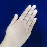 925 Sterling Silver Double-Rail Half Eternity Ring with Bezel-Set Cubic Zirconia