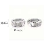 925 Sterling Silver Rectangular Cubic Zirconia Hoop Earrings