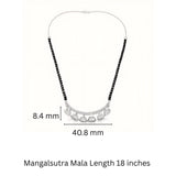 925 Sterling Silver Five Fan Mangalsutra – Cubic Zirconia Black Beaded Necklace
