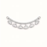 925 Sterling Silver Five Fan Mangalsutra – Cubic Zirconia Black Beaded Necklace