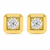 Modern silver studs with brilliant Lab Grown diamonds