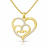 Mom Heart Lab-Grown Diamond Pendant in 925 Sterling Silver